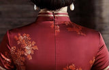 19 mome mulberry silk, crane pattern, High-end mini Qipao