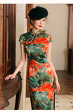 19 mome mulberry silk, old Shanghai style, high-end long Qipao