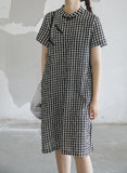 Square Dots Cheongsam Dress